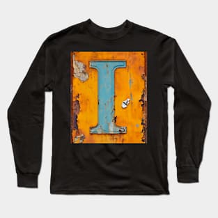 Rusty Letter "I" Monogram I initial Long Sleeve T-Shirt